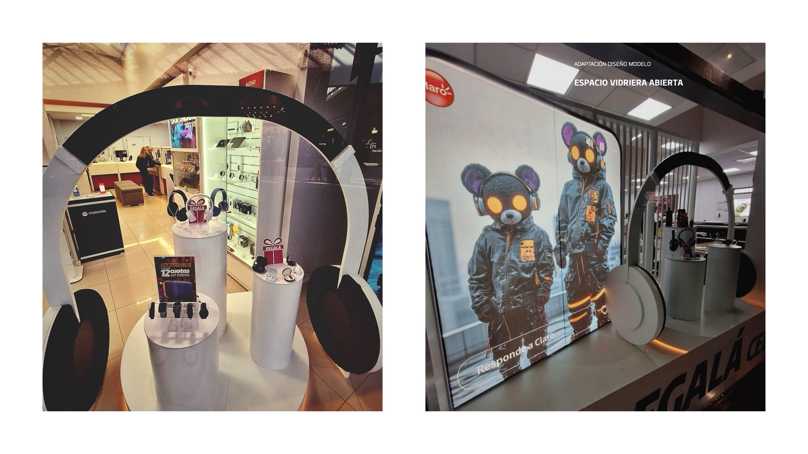 ORO Premios Popai Vidrierismo y Escenografía de Impacto Única. Marcela Seggiaro. Claro.